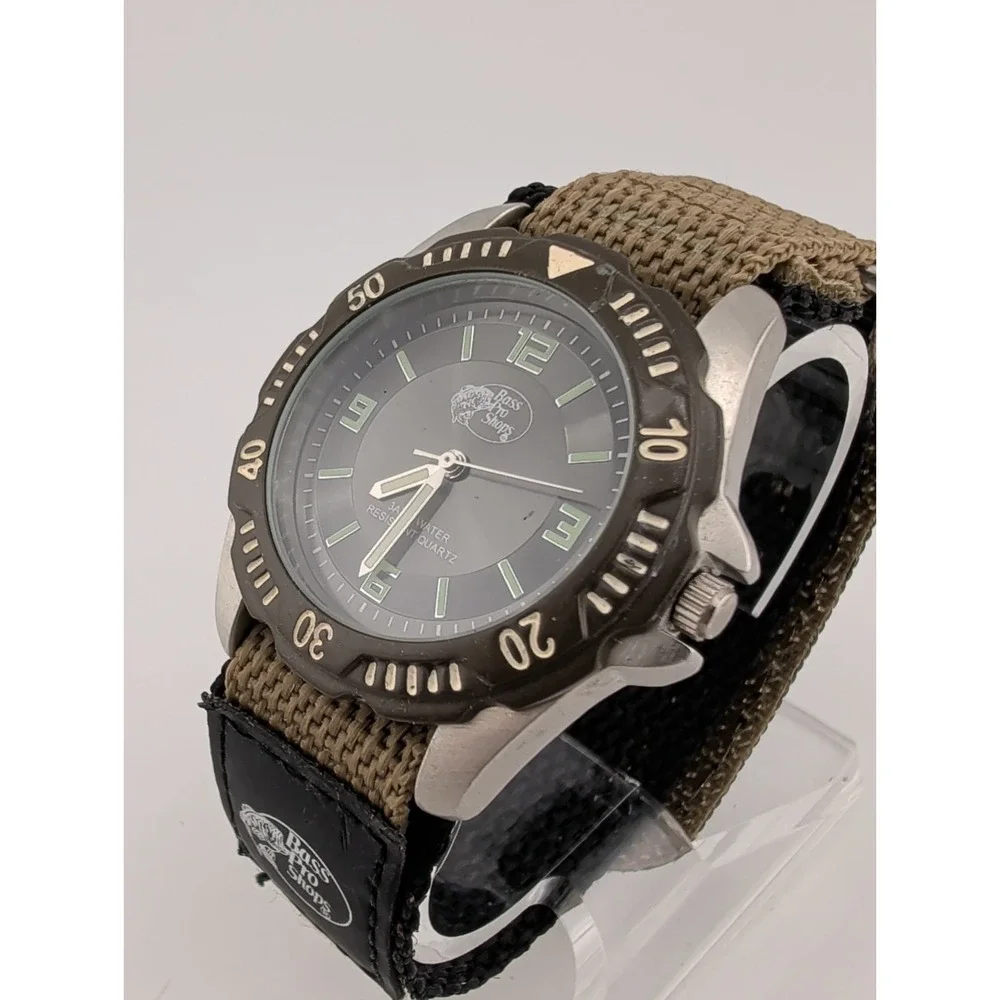 Bass Pro Shops Men's Watch 41m Case Nylon Band- New Battery